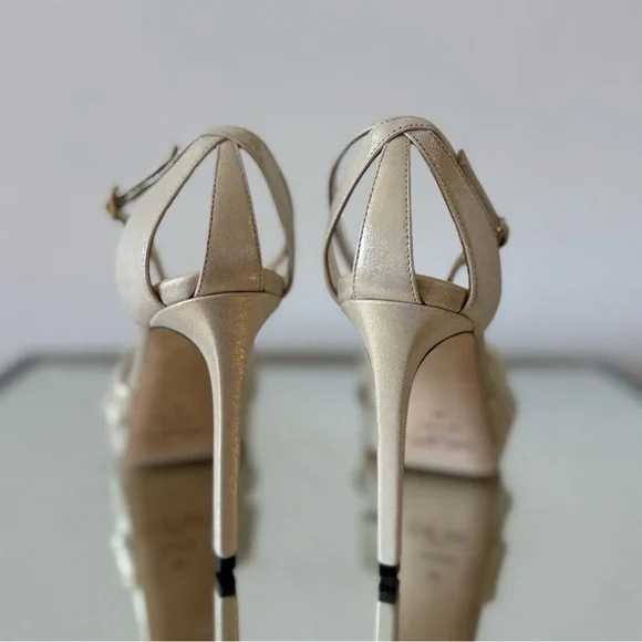 New Jimmy Rosie 100 Shimmer Suede Sandals $1,095 39 - Picture 6 of 11